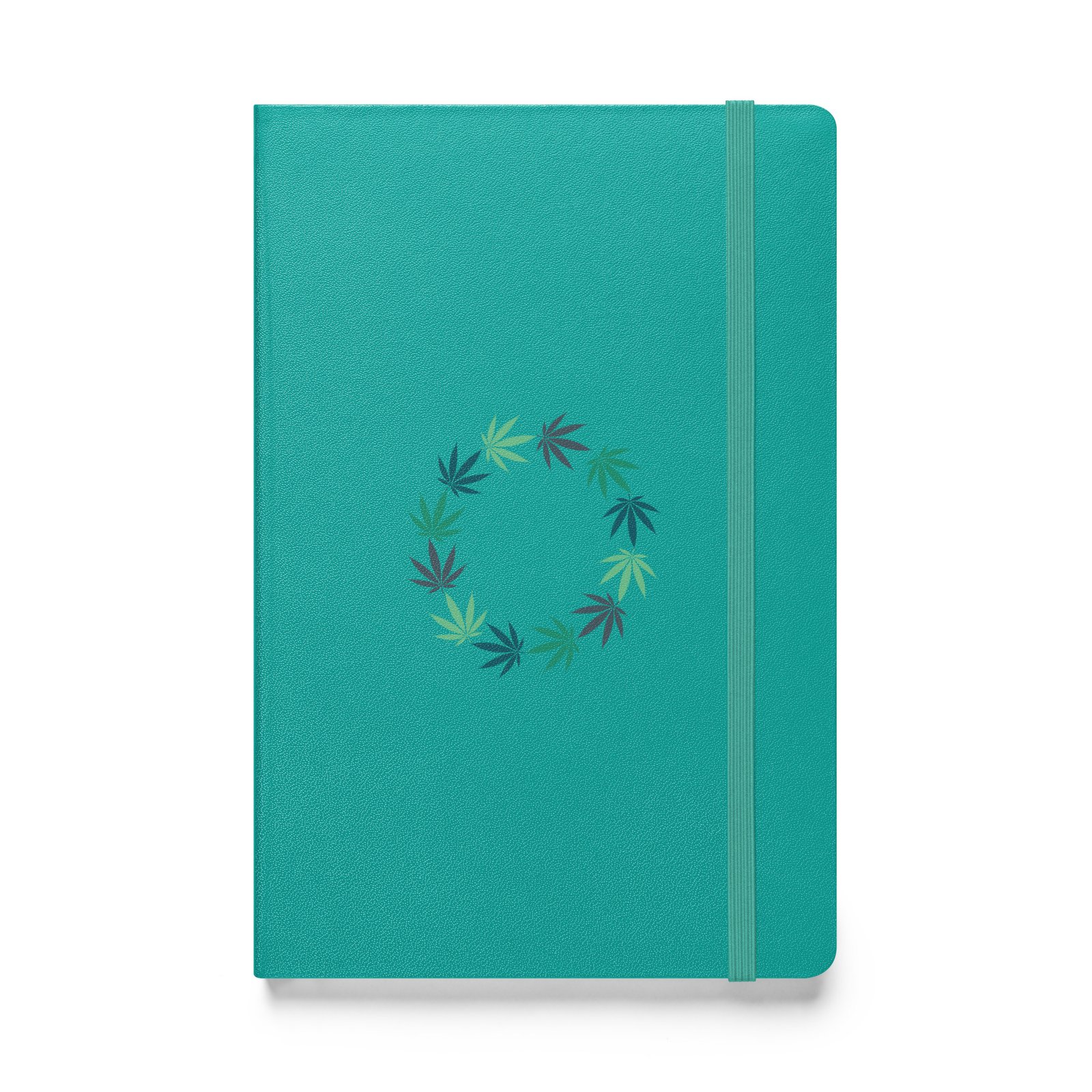 Hardcover bound notebook with Green Garden Design
